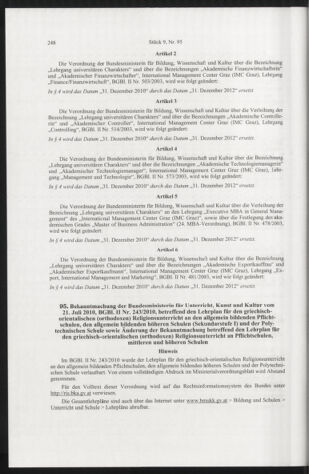 Verordnungsblatt für die Dienstbereiche der Bundesministerien für Unterricht und kulturelle Angelegenheiten bzw. Wissenschaft und Verkehr 20100901 Seite: 62