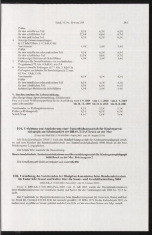 Verordnungsblatt für die Dienstbereiche der Bundesministerien für Unterricht und kulturelle Angelegenheiten bzw. Wissenschaft und Verkehr 20101001 Seite: 21