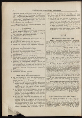 Verordnungs-Blatt für Eisenbahnen und Schiffahrt: Veröffentlichungen in Tarif- und Transport-Angelegenheiten 18980101 Seite: 12