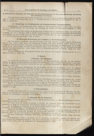 Verordnungs-Blatt für Eisenbahnen und Schiffahrt: Veröffentlichungen in Tarif- und Transport-Angelegenheiten 18980101 Seite: 9