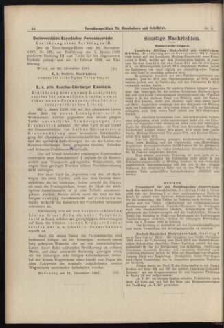 Verordnungs-Blatt für Eisenbahnen und Schiffahrt: Veröffentlichungen in Tarif- und Transport-Angelegenheiten 18980104 Seite: 8