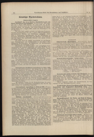 Verordnungs-Blatt für Eisenbahnen und Schiffahrt: Veröffentlichungen in Tarif- und Transport-Angelegenheiten 18980106 Seite: 16