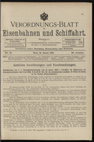 Verordnungs-Blatt für Eisenbahnen und Schiffahrt: Veröffentlichungen in Tarif- und Transport-Angelegenheiten 18980129 Seite: 1