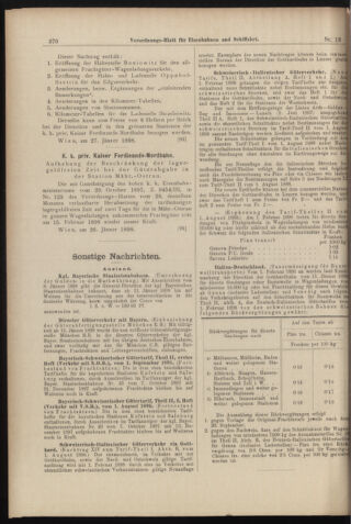 Verordnungs-Blatt für Eisenbahnen und Schiffahrt: Veröffentlichungen in Tarif- und Transport-Angelegenheiten 18980129 Seite: 10