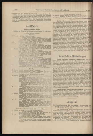 Verordnungs-Blatt für Eisenbahnen und Schiffahrt: Veröffentlichungen in Tarif- und Transport-Angelegenheiten 18980201 Seite: 14