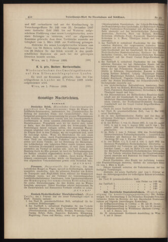 Verordnungs-Blatt für Eisenbahnen und Schiffahrt: Veröffentlichungen in Tarif- und Transport-Angelegenheiten 18980205 Seite: 10