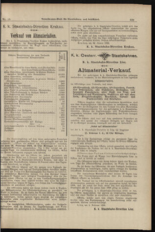 Verordnungs-Blatt für Eisenbahnen und Schiffahrt: Veröffentlichungen in Tarif- und Transport-Angelegenheiten 18980205 Seite: 23