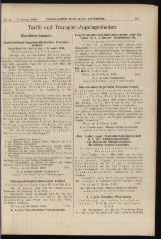 Verordnungs-Blatt für Eisenbahnen und Schiffahrt: Veröffentlichungen in Tarif- und Transport-Angelegenheiten 18980205 Seite: 9