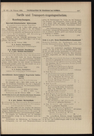 Verordnungs-Blatt für Eisenbahnen und Schiffahrt: Veröffentlichungen in Tarif- und Transport-Angelegenheiten 18980224 Seite: 7