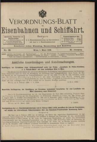 Verordnungs-Blatt für Eisenbahnen und Schiffahrt: Veröffentlichungen in Tarif- und Transport-Angelegenheiten 18980301 Seite: 1