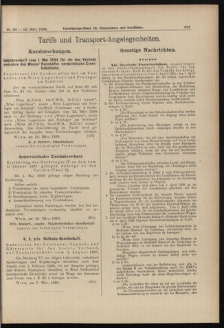 Verordnungs-Blatt für Eisenbahnen und Schiffahrt: Veröffentlichungen in Tarif- und Transport-Angelegenheiten 18980312 Seite: 11