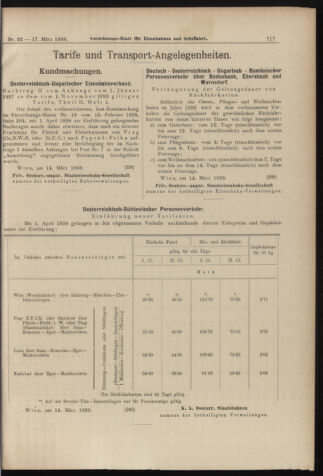 Verordnungs-Blatt für Eisenbahnen und Schiffahrt: Veröffentlichungen in Tarif- und Transport-Angelegenheiten 18980317 Seite: 9