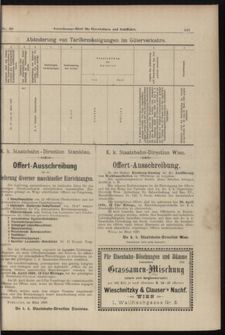 Verordnungs-Blatt für Eisenbahnen und Schiffahrt: Veröffentlichungen in Tarif- und Transport-Angelegenheiten 18980402 Seite: 15