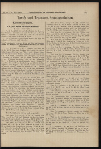 Verordnungs-Blatt für Eisenbahnen und Schiffahrt: Veröffentlichungen in Tarif- und Transport-Angelegenheiten 18980421 Seite: 9