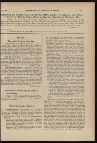 Verordnungs-Blatt für Eisenbahnen und Schiffahrt: Veröffentlichungen in Tarif- und Transport-Angelegenheiten 18980426 Seite: 5