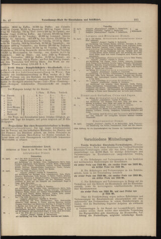 Verordnungs-Blatt für Eisenbahnen und Schiffahrt: Veröffentlichungen in Tarif- und Transport-Angelegenheiten 18980426 Seite: 7