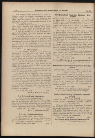 Verordnungs-Blatt für Eisenbahnen und Schiffahrt: Veröffentlichungen in Tarif- und Transport-Angelegenheiten 18980510 Seite: 16