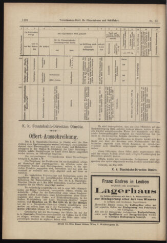 Verordnungs-Blatt für Eisenbahnen und Schiffahrt: Veröffentlichungen in Tarif- und Transport-Angelegenheiten 18980510 Seite: 20