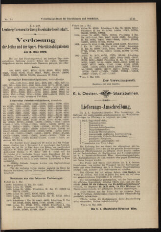 Verordnungs-Blatt für Eisenbahnen und Schiffahrt: Veröffentlichungen in Tarif- und Transport-Angelegenheiten 18980512 Seite: 15