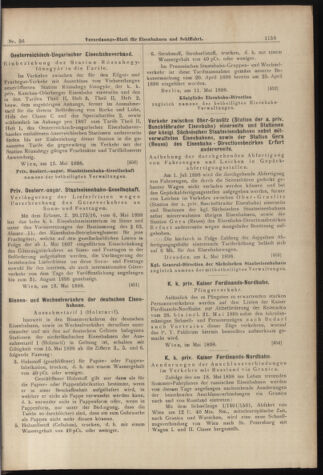 Verordnungs-Blatt für Eisenbahnen und Schiffahrt: Veröffentlichungen in Tarif- und Transport-Angelegenheiten 18980517 Seite: 11