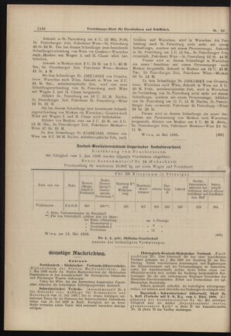 Verordnungs-Blatt für Eisenbahnen und Schiffahrt: Veröffentlichungen in Tarif- und Transport-Angelegenheiten 18980517 Seite: 12