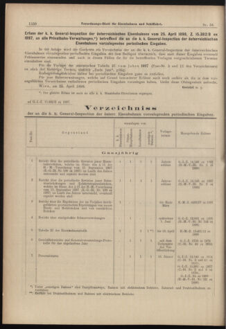 Verordnungs-Blatt für Eisenbahnen und Schiffahrt: Veröffentlichungen in Tarif- und Transport-Angelegenheiten 18980517 Seite: 2