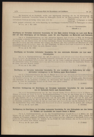 Verordnungs-Blatt für Eisenbahnen und Schiffahrt: Veröffentlichungen in Tarif- und Transport-Angelegenheiten 18980519 Seite: 2