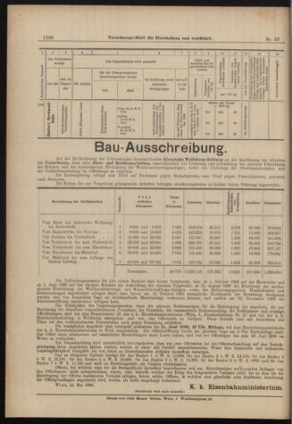 Verordnungs-Blatt für Eisenbahnen und Schiffahrt: Veröffentlichungen in Tarif- und Transport-Angelegenheiten 18980519 Seite: 20