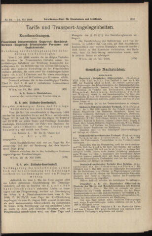 Verordnungs-Blatt für Eisenbahnen und Schiffahrt: Veröffentlichungen in Tarif- und Transport-Angelegenheiten 18980524 Seite: 11