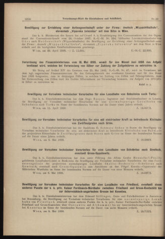 Verordnungs-Blatt für Eisenbahnen und Schiffahrt: Veröffentlichungen in Tarif- und Transport-Angelegenheiten 18980524 Seite: 2