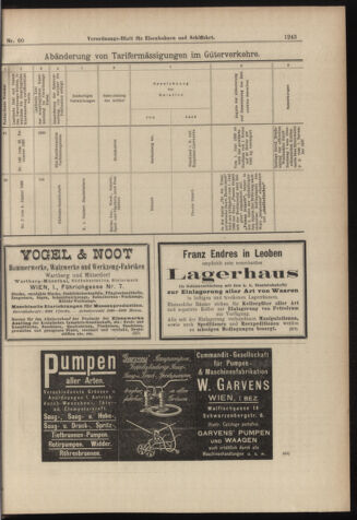 Verordnungs-Blatt für Eisenbahnen und Schiffahrt: Veröffentlichungen in Tarif- und Transport-Angelegenheiten 18980526 Seite: 15