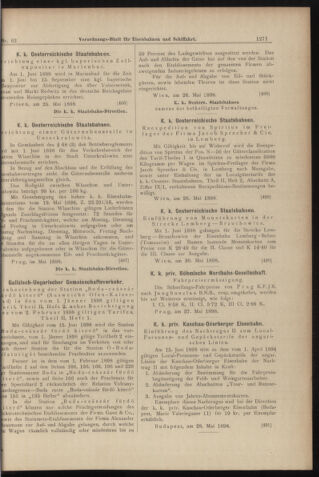 Verordnungs-Blatt für Eisenbahnen und Schiffahrt: Veröffentlichungen in Tarif- und Transport-Angelegenheiten 18980602 Seite: 11