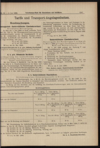 Verordnungs-Blatt für Eisenbahnen und Schiffahrt: Veröffentlichungen in Tarif- und Transport-Angelegenheiten 18980604 Seite: 7