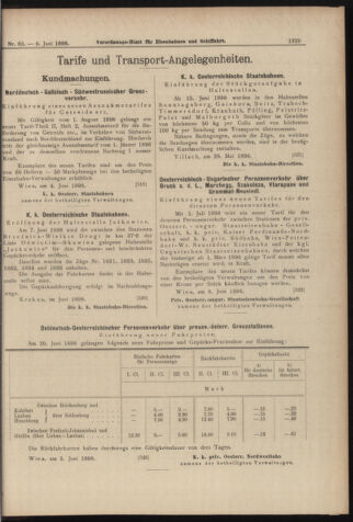 Verordnungs-Blatt für Eisenbahnen und Schiffahrt: Veröffentlichungen in Tarif- und Transport-Angelegenheiten 18980609 Seite: 17