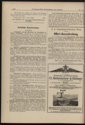 Verordnungs-Blatt für Eisenbahnen und Schiffahrt: Veröffentlichungen in Tarif- und Transport-Angelegenheiten 18980611 Seite: 12