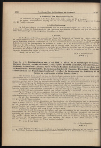 Verordnungs-Blatt für Eisenbahnen und Schiffahrt: Veröffentlichungen in Tarif- und Transport-Angelegenheiten 18980611 Seite: 4