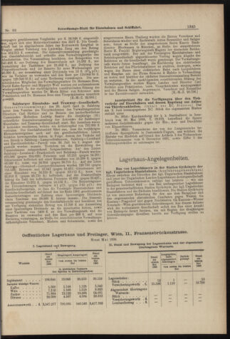 Verordnungs-Blatt für Eisenbahnen und Schiffahrt: Veröffentlichungen in Tarif- und Transport-Angelegenheiten 18980611 Seite: 9