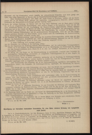 Verordnungs-Blatt für Eisenbahnen und Schiffahrt: Veröffentlichungen in Tarif- und Transport-Angelegenheiten 18980614 Seite: 3