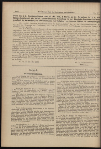 Verordnungs-Blatt für Eisenbahnen und Schiffahrt: Veröffentlichungen in Tarif- und Transport-Angelegenheiten 18980614 Seite: 4