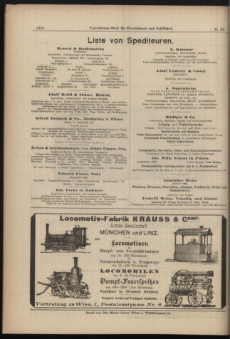 Verordnungs-Blatt für Eisenbahnen und Schiffahrt: Veröffentlichungen in Tarif- und Transport-Angelegenheiten 18980616 Seite: 20