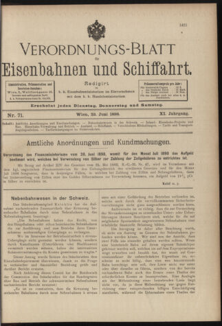 Verordnungs-Blatt für Eisenbahnen und Schiffahrt: Veröffentlichungen in Tarif- und Transport-Angelegenheiten 18980621 Seite: 17