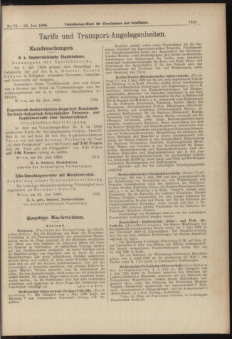 Verordnungs-Blatt für Eisenbahnen und Schiffahrt: Veröffentlichungen in Tarif- und Transport-Angelegenheiten 18980625 Seite: 9