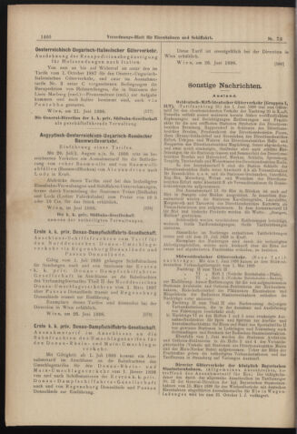 Verordnungs-Blatt für Eisenbahnen und Schiffahrt: Veröffentlichungen in Tarif- und Transport-Angelegenheiten 18980628 Seite: 8