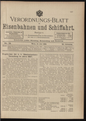 Verordnungs-Blatt für Eisenbahnen und Schiffahrt: Veröffentlichungen in Tarif- und Transport-Angelegenheiten