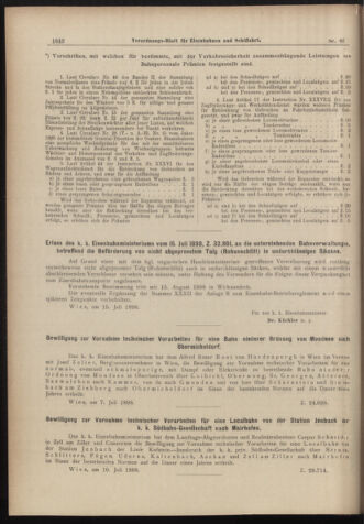 Verordnungs-Blatt für Eisenbahnen und Schiffahrt: Veröffentlichungen in Tarif- und Transport-Angelegenheiten 18980728 Seite: 2