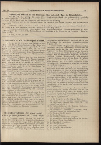 Verordnungs-Blatt für Eisenbahnen und Schiffahrt: Veröffentlichungen in Tarif- und Transport-Angelegenheiten 18980730 Seite: 3