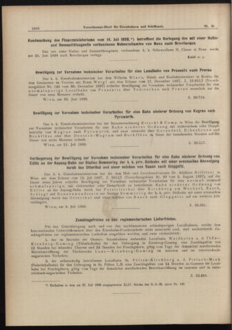 Verordnungs-Blatt für Eisenbahnen und Schiffahrt: Veröffentlichungen in Tarif- und Transport-Angelegenheiten 18980804 Seite: 2