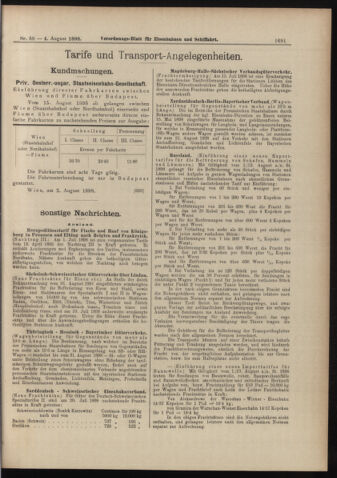 Verordnungs-Blatt für Eisenbahnen und Schiffahrt: Veröffentlichungen in Tarif- und Transport-Angelegenheiten 18980804 Seite: 7