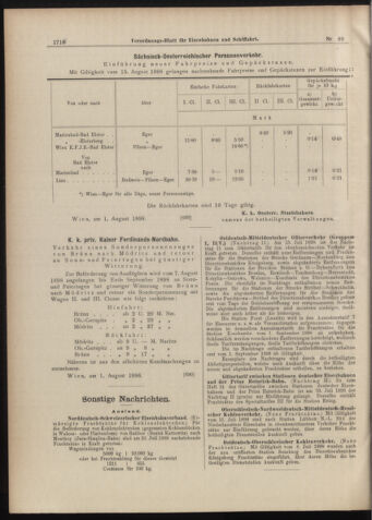 Verordnungs-Blatt für Eisenbahnen und Schiffahrt: Veröffentlichungen in Tarif- und Transport-Angelegenheiten 18980806 Seite: 16