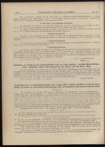 Verordnungs-Blatt für Eisenbahnen und Schiffahrt: Veröffentlichungen in Tarif- und Transport-Angelegenheiten 18980809 Seite: 2